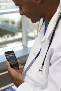 doctor with cell phone